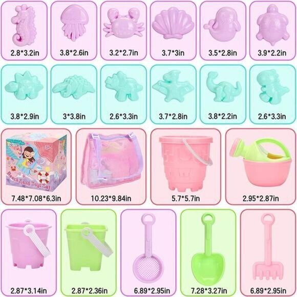 Beach Sand Toys Bucket Kids‎ Set Shovel Castle Play Mold Fun Ocean Sandcastle - Picture 2 of 6